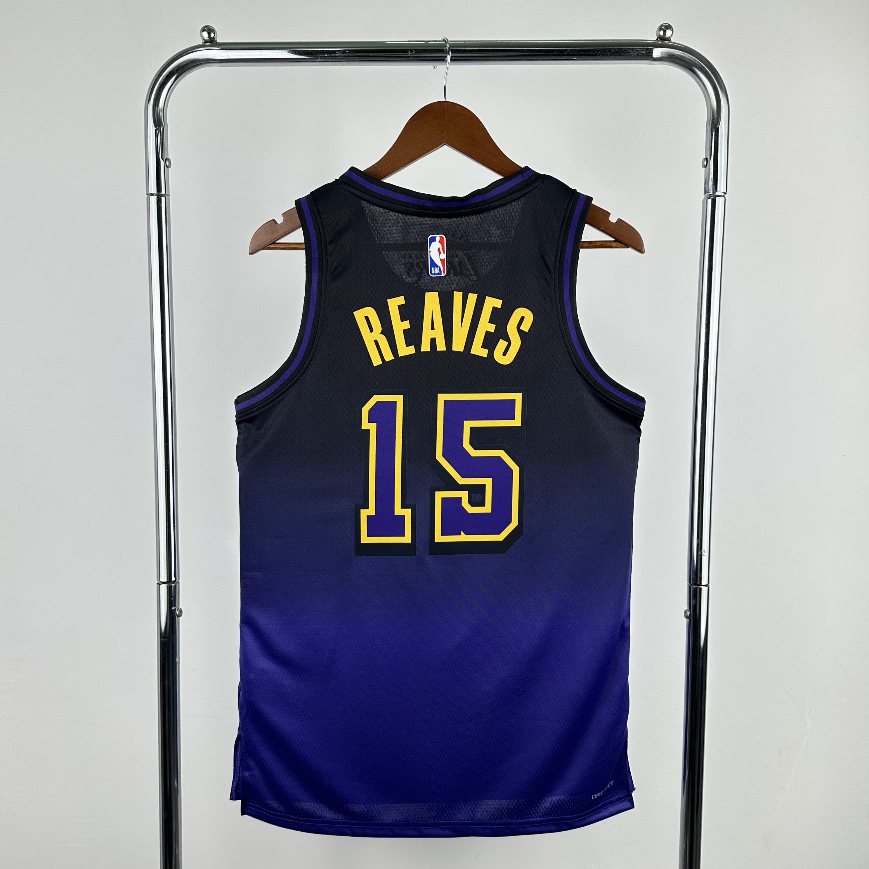 Men Los Angeles Lakers #15 Reaves purple NBA 2024-25 Season Jerseys->los angeles lakers->NBA Jersey